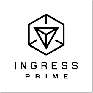 Ingress Prime Logo Shirt (black logo) Posters and Art